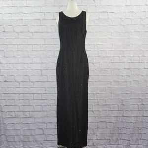 Vintage Laurence Kazar Black Beaded Silk Gown